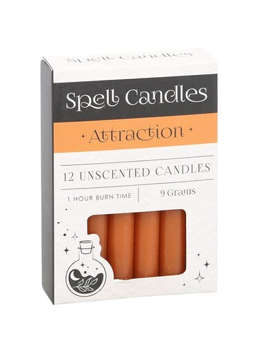 Pack of 12 Orange Magic Candles for Rituals and Positive Changes   Herbal Magic &amp; Candle Magic Supplies