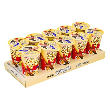 Meiji Yan Yan Choco Milk Flavoured Dip Biscuit Snack, 44g Pack of 10