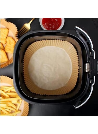 The Best Buy Air fryer Disposable Parchment paper liner plate, Non-Stick Multi use for Frying, Air Fryer, Microwave, Oven, 50 Plates, Size:16cm