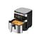 Digital Air Fryer 14.5L, LED Display, Touch Control, Temp Control, Presets, Steel &amp; Black