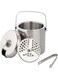 SKEIDO Stainless steel Ice Bucket Ice Cube Container Double Walled 1.3 Liter Ice Container with Tongs and Lid Ice Container