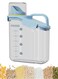 Cereal Storage Containers, 2L Dry Rice Holder, Food Dispenser with Measuring Cup, BPA Free Clear Plastic Kitchen Organization Bin (1800ML),White