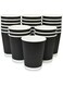 Win Paper Cups 6.5 Oz 25 Pcs - Black Triple Wall Ripple Disposable Hot And Cold Beverage Cup for Water, Juice, Tea, Soft Drink, Coffee, Etc. Specially Made For Espresso [25 Cups]