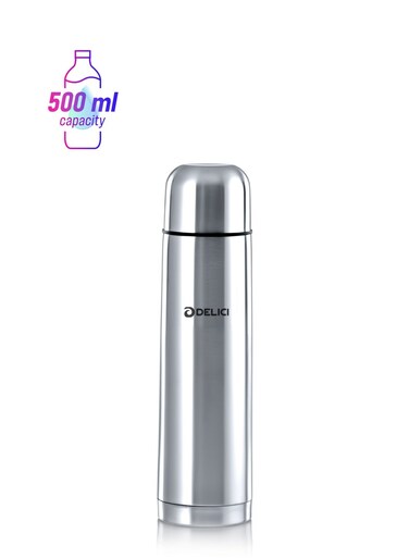 Thermosteel Vacuum Flask (DSFK 500), Stainless Steel Bottle 500ml, Double Walled, 100% Food Grade, Inner Copper Wall, and 2-Year Warranty