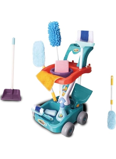 Generic Kids Cleaning Play Set 22 pcs broom with cart, brooms, and mop