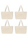 JILLMO Canvas Cotton Grocery Bags, 12oz, Pack of 4
