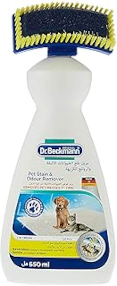 Dr. Beckmann 2 In 1 Multipurpose Pet Stain Remover Shampoo With Cleaning BrUSh Advanced Oxi Powered Formula Easy To USe Home &amp; Pet Care Essentials Diy Eliminates Tough Stains &amp; Odours 650 Ml