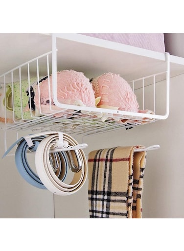 Over The Shelf Holder Basket White