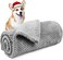 2PCS Dog Blanket Washable Medium 70x100cm Puppy Blanket, Fluffy Fleece Pet Blanket Throw for Puppy Dogs, Cats and Other Small Medium Pets Grey