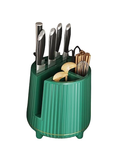 Raxoom Knives Holder &amp; Cutting Board Holder 360 Rotation Stand, Unique Slot Design Cutlery Organiser, Multifunctional Spoon &amp; Chopsticks Kitchen Rack, Knife block for Kitchen Countertop Accessories