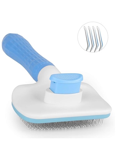 Supwish Dog Brush for Shedding, Cat Grooming Brush Self Cleaning, Pet Brushes for Long Haired Dogs and Indoor Cats