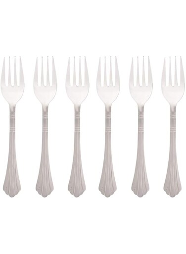 Raj Stainless Steel Fork with 6 Pieces Set, 18.5 cm , RK0038, Sweet Fork , Pastry Fork , Dessert Utensil