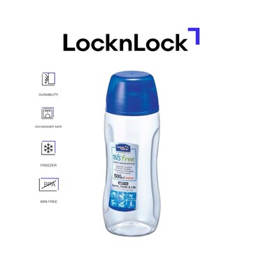 LocknLock Sports Water Bottle Tritan 500ml with Straw &ndash; BPA-Free, Durable, Stain and Odor-Resistant, Shock-Resistant