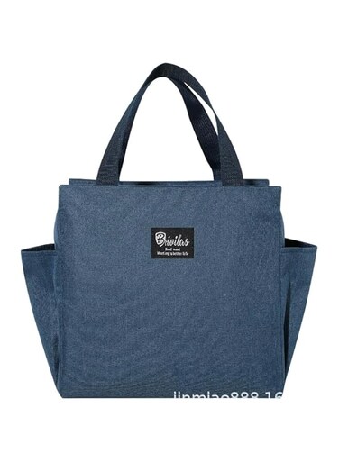 ALMEKAQUZ Lunch Bag Tote Bag Lunch Organizer Lunch Holder Insulated Lunch Cooler Bag for Women/Men (Navy Blue)