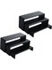 2 Sets Clear Acrylic Display Risers, Showcase Shelf For Jewelry, Figures, Buffets And Cupcakes (Large, Black)