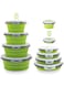 Collapsible Bowls for Camping &acirc;&euro;&ldquo; Set of 4 Silicone Food Storage Containers with Airtight Lids &acirc;&euro;&ldquo; Space-Saving RV Storage &amp; Organization, Kitchen Accessories for Travel &acirc;&euro;&ldquo; BPA Free, Microwavable, Freezer &amp; Dishwasher Safe &acirc;&euro;&ldquo; Green