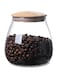 Clear Glass Storage Canister Holder, 400 ML/13 FL OZ Glass Food Storage Containers, with Airtight Bamboo Lid, Round Decorative Container Jar, for Coffee, Spice, Candy, Salt, Condiment, Pepper, Sugar