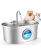 BIGTHREE Cat Water Fountain for Drinking, 3.2 L Stainless Steel Automatic Cat Fountain, Drinking Fountains for Cats, Pet Water Fountain with Visible Water Level, Ultra Quiet Pump