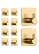 Self Adhesive Wall Hooks (Pack of 10) - 304 Stainless Steel, Waterproof &amp; Anti-Rust, Heavy Duty, Transparent &amp; Strong Suction, Nail-Free, Ideal for Bathroom, Kitchen, Bedroom, Coats, Towels (Gold)