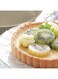 4 Tart Moulds with Non-Stick Carnauba Wax Coating , Diameter 12 cm, Green/Beige