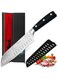 Chef Knife 7 Inch Kitchen Knife Ultra Sharp Santoku Knife 7Cr17Mov Japanese Chefs Knife Ergonomic Pakkawood Handle Knives Choice &amp; Kitchen Gadgets