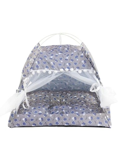 Rengu Indoor Pet Tent, Cute Dog Tent House, Washable, Removable for All Seasons (Grey)