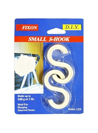 Fixon- Small Plastic S-Hook - 1235, Beige