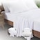 INFINI HOMES White Cotton Flat Bedsheet Single 160X220 CM - Premium Quality Soft and Breathable Fabric for Luxurious Comfort