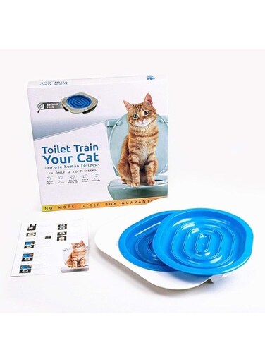 Cat Kitty Toilet Potty Training Tray Kit ( Blue/White)