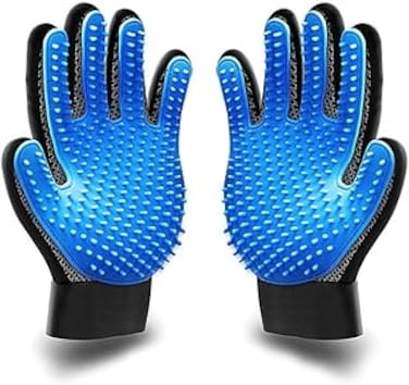 Duomama Deshedding Pet Grooming Gloves for Clean &amp; Easy Hair Removal   Gentle Mitt for Dogs, Cats, Rabbits &amp; Horses   Long/Short/Curly Hair   Mess-Free Pet Hair Removal Gloves