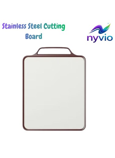 Stainless Steel Cutting Board for Kitchen &acirc;&euro;&ldquo; Large Heavy Duty Metal Chopping Board with Handle &acirc;&euro;&ldquo; Non Slip Food Prep Board for Meat, Vegetables &amp; Fruits