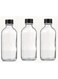 500ml Glass Bottles For Kitchen, Milk Bottle with Black Plastic Lids, Transparent Small Round Containers for Water, Juice, Oil, Spice Storage, DIY Beauty Projects, Condiments (Pack of 3)