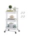 EETU 3 Tier Rolling Storage Cart with Wheels Handle, Heavy Duty Mobile Rolling Utility Cart Multifunction Metal Large Storage Shelves Organizer with Mesh Basket for Kitchen, Bathroom, Bedroom