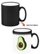 Color Changing Heat Sensitive Ceramic Mug, Image Revealed When HOT Liquid is Added! Avacado
