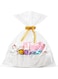 YOUWE7 Small Woven Basket with Gift Bags and Ribbons, Empty Decorative Gift Chest Box, Cute Baby Gift Basket for Nursery, Cotton Rope Room Shelf Storage Basket with Handles (White)