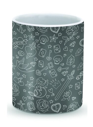 Premium Doodles Designer Mug Green/White