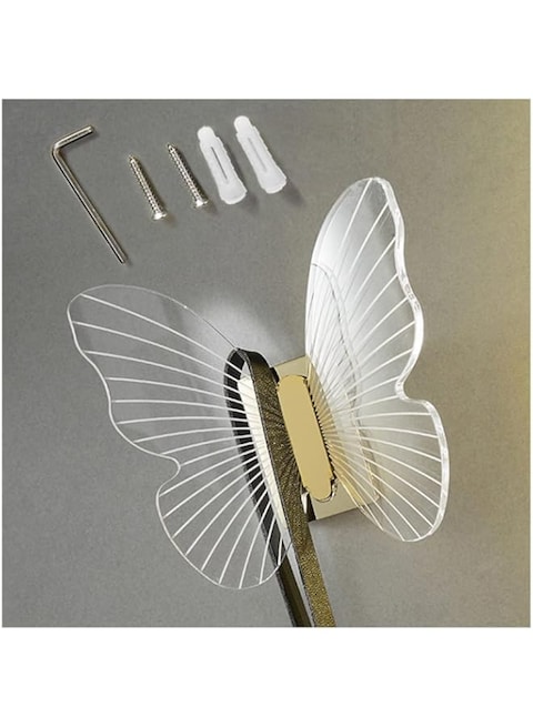 Heavy Duty Decorative Wall Hooks Set, Stylish Butterfly Design for Coats, Hats, Scarves, and Bags, Perfect for Bedroom, Bathroom, Balcony, Office, Easy Installation with Screws Included, Gold Finish
