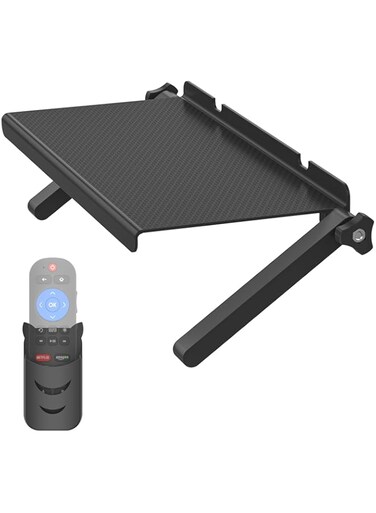 13-Inch Wide Platform Adjustable TV Top Shelf,Screen Top Shelf Mount,Monitor Top of TV Shelf Mounting Bracket for Streaming Devices,Cable Box, Router and Home Decor TV Top Storage Bracket-1 Pack,Black