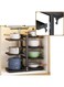 Pots and Pans Organizer for Cabinet Kitchen Organizer and Storage Rack Space Saving Stand with Adjustable Dividers 7 Layer Double Sided With Panel Black.