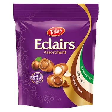 Tiffany, Eclairs, Caramels filled with 3 different Cream Flavours, 500g
