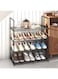 Nb Nbest Storage Idealist NBEST 4-Tier Shoe Rack, Stainless Steel Shoe Storage Organizer, Hold up to 15 Pairs of Shoes, Stackable Shoe Tower for Living Room, Entryway (Black 55?