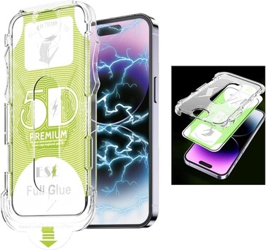 Muzz One-click Installation Screen Protector For iPhone 16 13 11 12 14 Pro Max Xs Xr X Tempered Glass Film Cover For iPhone 16 Pro (Iphone 16 Pro)