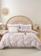 Home King size 6 pieces bedding set, featuring a beautiful beige color with white floral design.