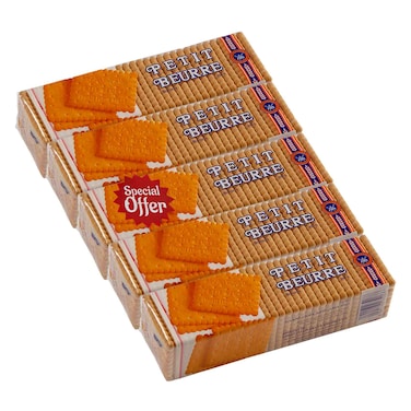 Kuwait Flour Mills &amp; Bakeries Co. Petit Beurre Biscuits, 200g Pack of 5