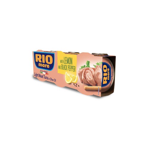 Rio Mare Light Meat Tuna in Olive Oil with Lemon and Black Pepper, 80g Pack of 3