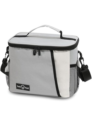 iCozzier Insulated Lunch Cooler Bag, Large Capacity Thermal Picnic Bag with Adjustable Shoulder Straps for Kids Women Girls Office,Pacnic,Camping - Grey