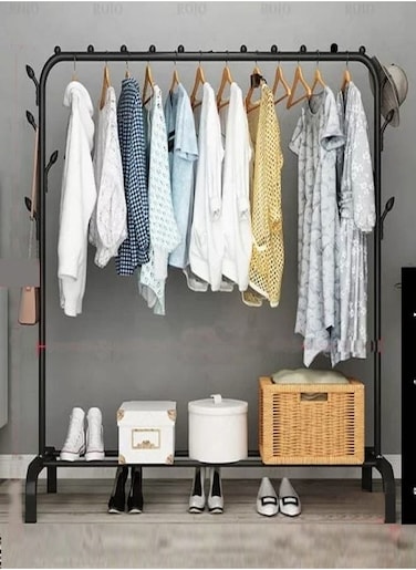 Clothes and Shoe Rack with Tree Shaped Holding Hooks