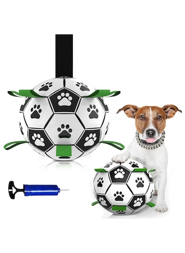 NeoStyle Dog Football Toy,Dog Soccer Ball with Grab Tabs, Dog Water Toy,Dog Interactive Toy Balls for Small Mudiem Large Breed Outdoor Jolly Ball for Dogs Waterproof Ball (Paw)
