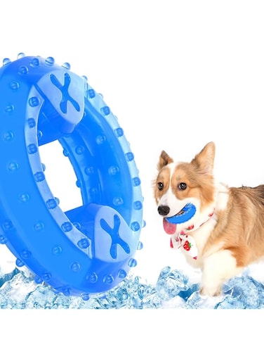 Bolivia's Pet Cooling Chew Toy, Upgraded Non-Toxic Freezable Summer Tough Durable Interactive Pet Toy, for Small Medium Dogs Fetch Food Relieve Dental Discomfort
