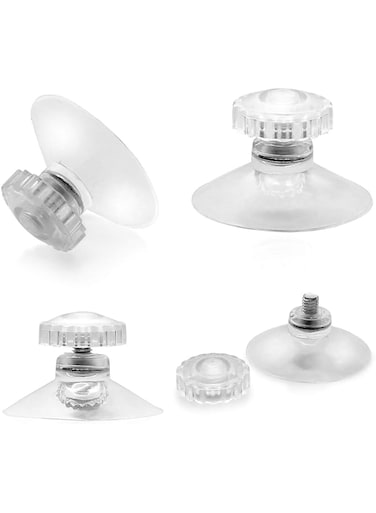 NALACAL Suction Cup - 20 Packs 45mm Clear Plastic Sucker Pads Without Hooks, PVC Plastic Suction Cup/Suckers Pads, Extra Strong Adhesive Suction Holder (Suction Cup-A)